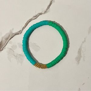 HANDCRAFTED Green/Blue Stretch Bracelet